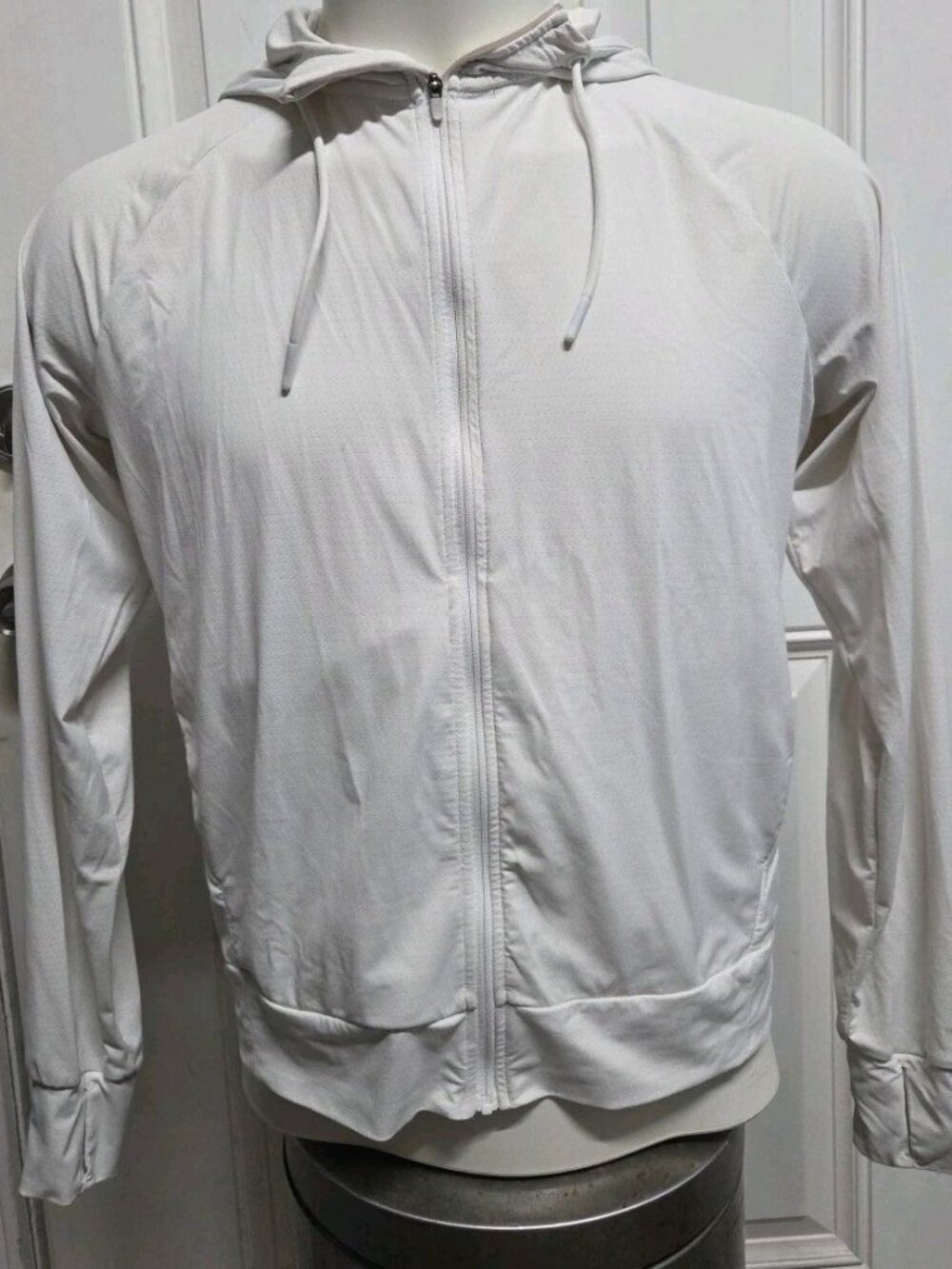 Mondetta White Athletic Fullzip Workout Running Jacket Womens Size Large Hooded